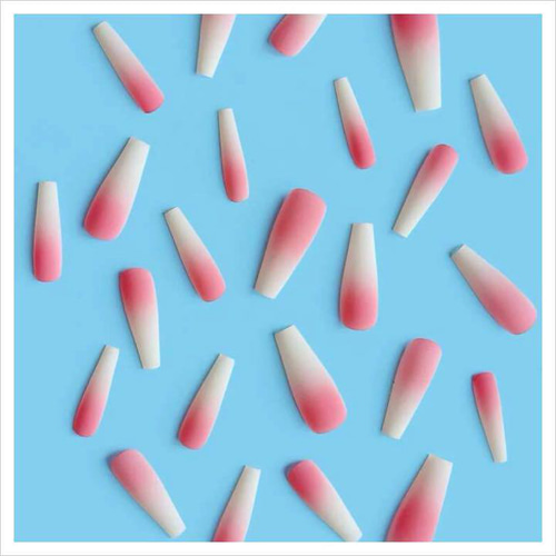 N362》既成ネイルチップ24枚セット ピンク 白 マット