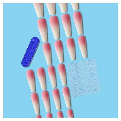 N362》既成ネイルチップ24枚セット ピンク 白 マット グラデーション