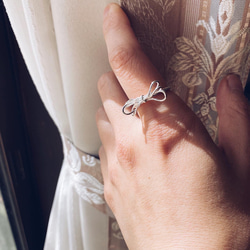 ribbon ring【silver925】リボン　華奢　シルバー925 シルバー 2枚目の画像
