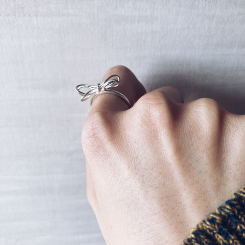 ribbon ring【silver925】リボン 華奢 シルバー925 シルバー