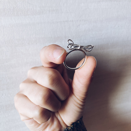 ribbon ring【silver925】リボン 華奢 シルバー925 シルバー