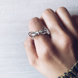 ribbon ring【silver925】リボン　華奢　シルバー925 シルバー 1枚目の画像