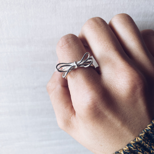 ribbon ring【silver925】リボン 華奢 シルバー925 シルバー ribbon ring【silver925】リボン 華奢 シルバー925 シルバー