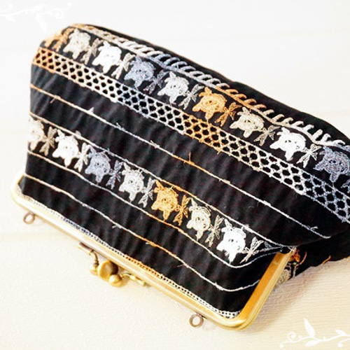 pjc クロッチくん☆ショルダーにもなる二口がま口ポーチ がま口 プロフ  