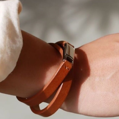 イタリアンレザー ブッテーロ 2連 レザー ブレスレット [マグネット式