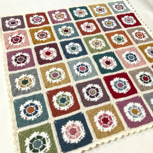 ウールのブランケット 66×66 （モチーフつなぎ・雪の結晶） その他