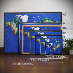 立体世界地図　A3サイズ 13枚目の画像