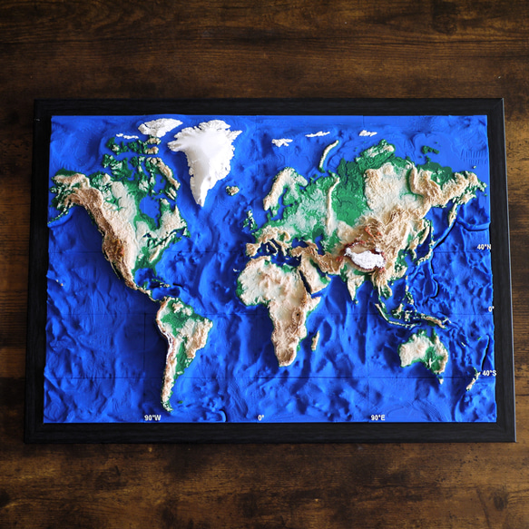 立体世界地図　A3サイズ 2枚目の画像
