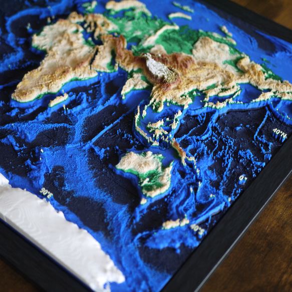 地球のかたち － 南極大陸を含む3Dマップ　A3サイズ 4枚目の画像