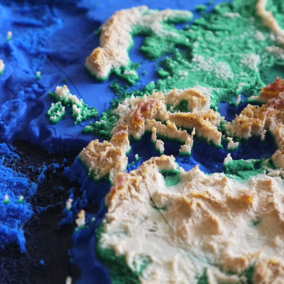 地球のかたち － 南極大陸を含む3Dマップ　A3サイズ 13枚目の画像