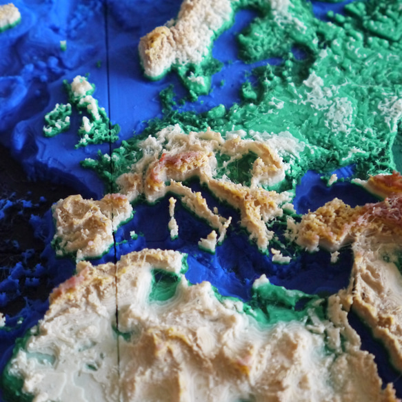 地球のかたち － 南極大陸を含む3Dマップ　A3サイズ 8枚目の画像