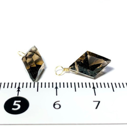 【天然石チャーム】スモーキークォーツAAA　14kgf　12ｍｍ  2個 　ハンドメイド素材 5枚目の画像
