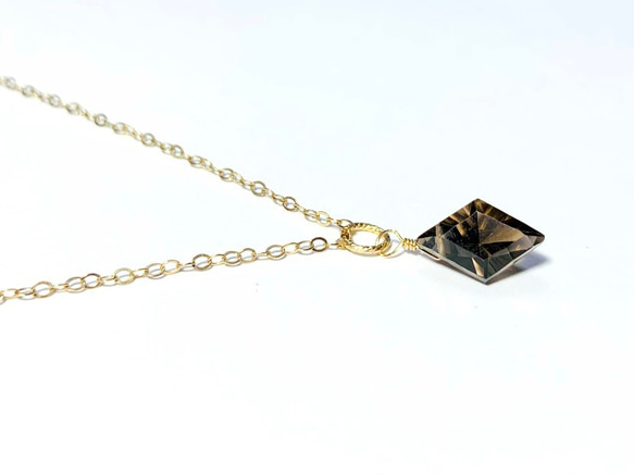 【天然石チャーム】スモーキークォーツAAA　14kgf　12ｍｍ  2個 　ハンドメイド素材 4枚目の画像