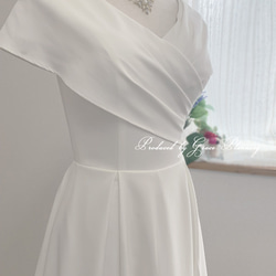送料無料 ウェディングドレス オフホワイト 半袖 肩あり 5号7号9号11号13号 結婚式  gcd_0900 6枚目の画像