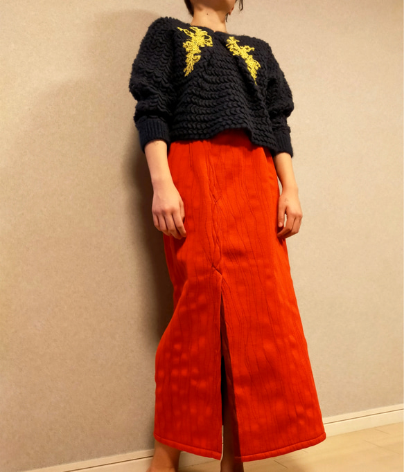 Reversible Bonding Stitch Skirt  RED  [ 一点物 ] 6枚目の画像