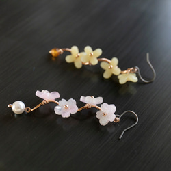 ゆらゆら揺れる桜 OR 金木犀 イヤリングORピアス 季節の花 両耳用　 9枚目の画像
