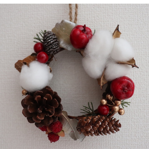 クリスマスリース シンプル 手作りハンドメイド リース saki 通販