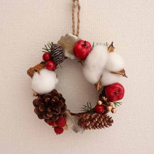 クリスマスリース シンプル 手作りハンドメイド リース saki 通販