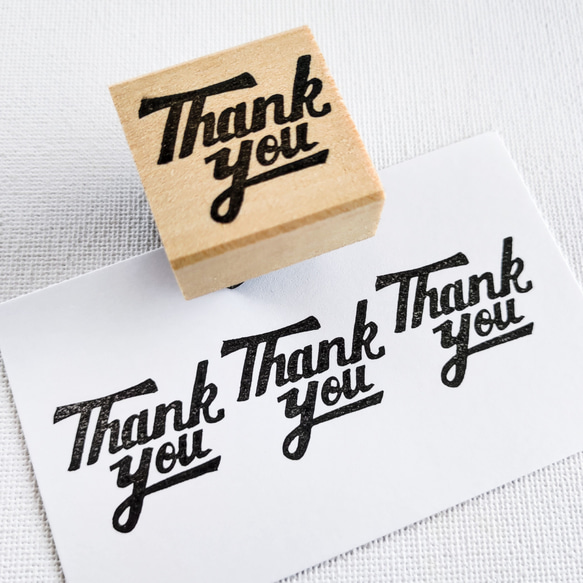 ロゴ風「THANKYOU」 はんこ・スタンプ 消しゴムはんこの黒猫堂