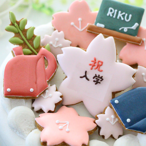 入学祝い 【アイシングクッキー】 オーダー ランドセル 卒業祝い 桜
