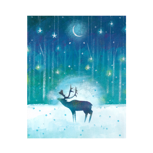 トナカイ　動物　アクリル画　絵画 刺繍 アート絵画『animal à la mode-アニマル・ア・ラ・モード