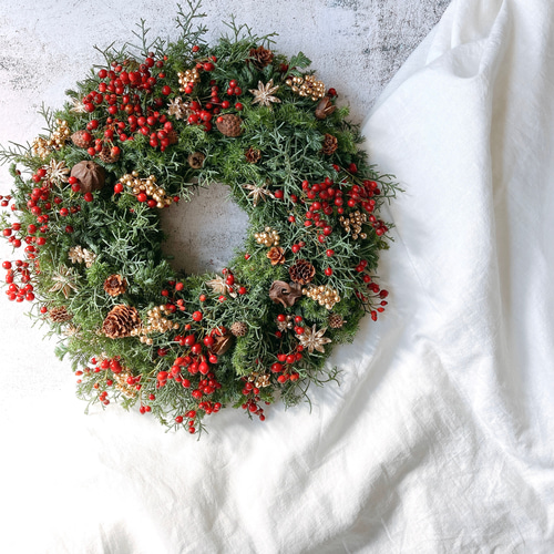 赤い実のクリスマスリース♡ 赤い実のクリスマスリース | FOTT