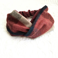 【限量3件】Nekonokaori | 格子羊毛髮巾| 第1張的照片