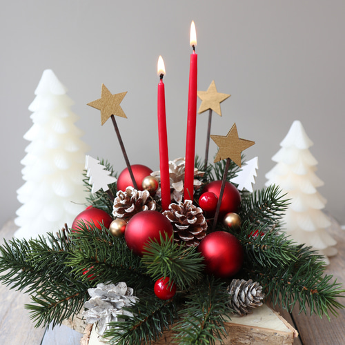 星のクリスマス キャンドルアレンジメント クリスマス キャンドル