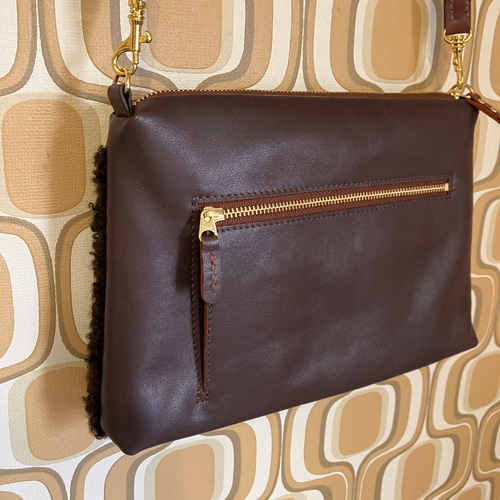 ウォレット機能付き⭐︎リアルムートンのショルダーバッグ《送料無料