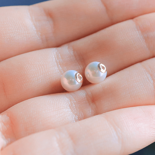 K18YG アコヤパール ピアス 6.6mm アコヤパール6mm K18ピアスキャッチ  