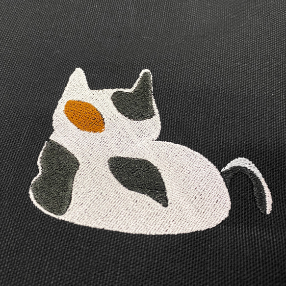 【一点物限定セール】お餅猫の刺繍 内ポケット付き コットンキャンバストートバッグ【送料無料】 5枚目の画像