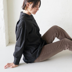Morino Gakko 鬆緊腰舒適保暖燈芯絨褲（灰米色） 第9張的照片