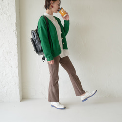 Morino Gakko 鬆緊腰舒適保暖燈芯絨褲（灰米色） 第18張的照片