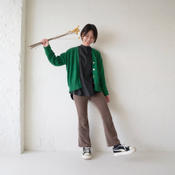 Morino Gakko 鬆緊腰舒適保暖燈芯絨褲（灰米色） 第15張的照片