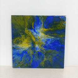 【オリジナル品】抽象立体アート　オブジェ　ブルー　イエロー　スクエア　インテリア b66070e120f8fb9ab143b418305e36