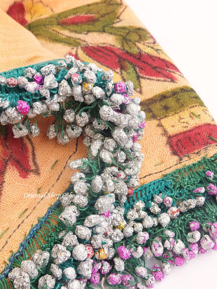 珍品｜バルッケシル：木版アンティークオヤスカーフ｜シガラ（タバコ）オヤ[202210]