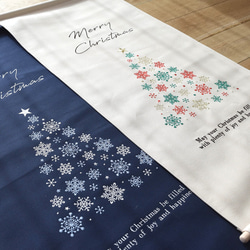 【送料無料】刺繍クリスマスタペストリー《大サイズ 》スノーツリー 雪の結晶 コンパクト 14枚目の画像