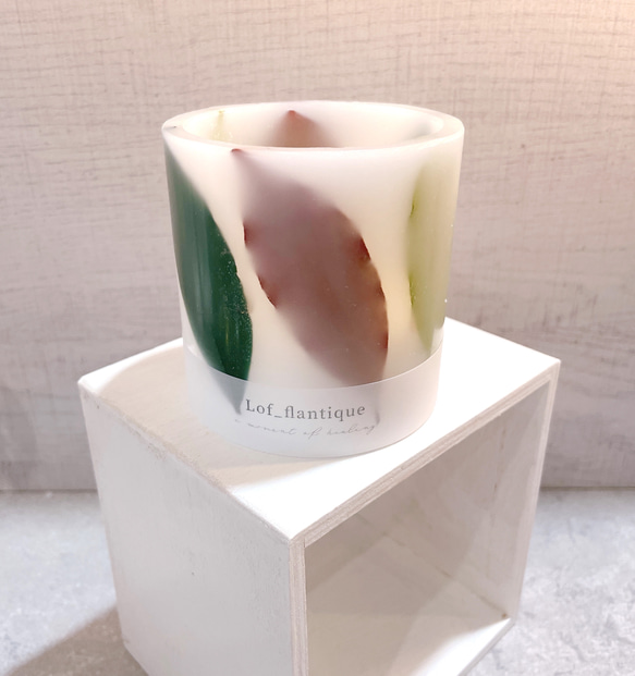 Botanical flower candle(3色リーフ)  LEDティーライトキャンドル付き 送料無料 2枚目の画像