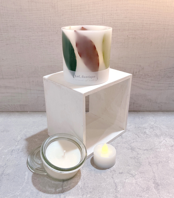 Botanical flower candle(3色リーフ)  LEDティーライトキャンドル付き 送料無料 3枚目の画像