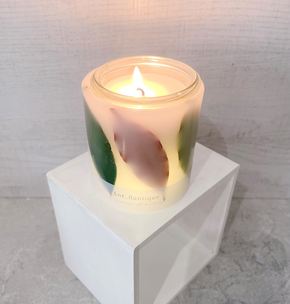 Botanical flower candle(3色リーフ)  LEDティーライトキャンドル付き 送料無料 6枚目の画像