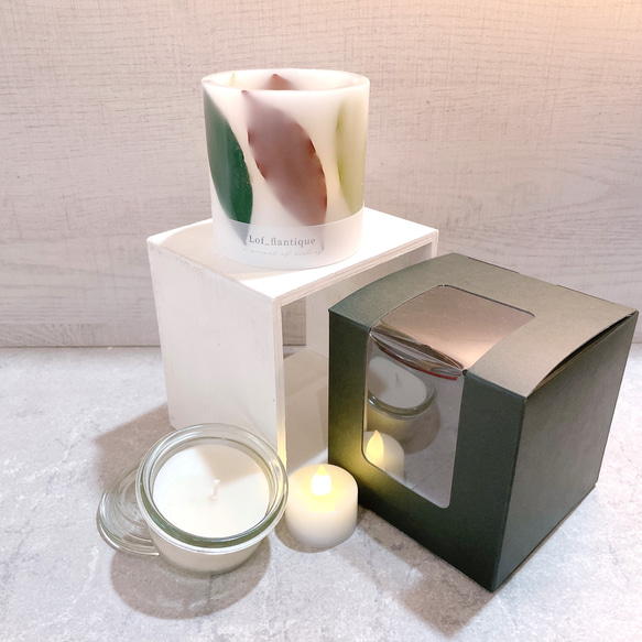 Botanical flower candle(3色リーフ)  LEDティーライトキャンドル付き 送料無料 7枚目の画像