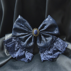 2wayリボン【…Blue Rose…】◆ブローチ＆髪飾り 3枚目の画像