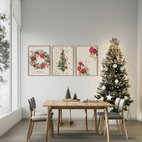 お得な3枚セット】クリスマスのポスター インテリアポスター A4サイズ