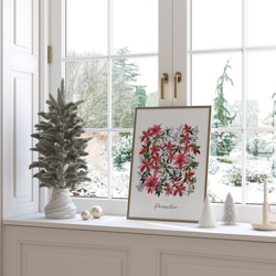 クリスマスの植物ポスター　/ i1046 / モミの木やポインセチア　リースやスワッグ、アレンジメント 6枚目の画像