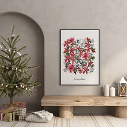 クリスマスの植物ポスター　/ i1046 / モミの木やポインセチア　リースやスワッグ、アレンジメント 4枚目の画像