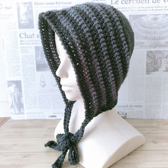 バラクラバ クロシェハット かぎ針編み ニット帽 ボンネット ニット帽