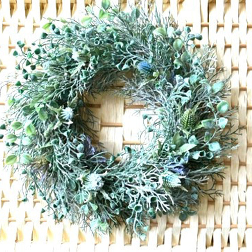 Jun♡爽やかな風薫るブルーのリース 近づく夏に！サックスブルーの夏リース | iichi 日々の暮らしを