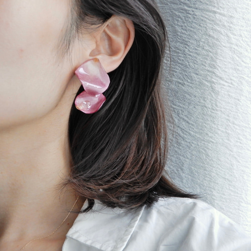 いちご型薔薇転写ピアス　イヤリング 0_8b00dbe1be8193cbd8497a0a6b51