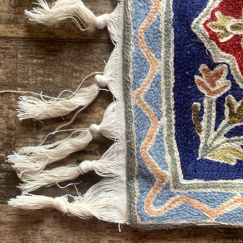 30%Off】カシミールの手刺繍ラグ カーペット・絨毯・ラグ・マット