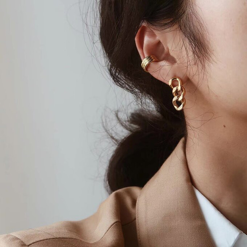 ☆CICI☆ステンレス 喜平チェーンピアス プレゼント 金アレ対応 K18